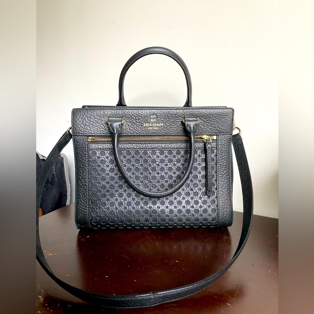 Kate Spade black leather satchel